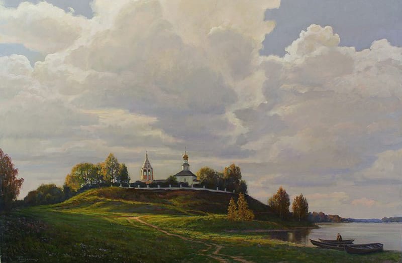 Юрий Бондаренко. Городня на Волге. 2011. Холст, мало. 98х118-c