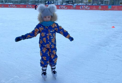каток, зима, лед, ребенок МП