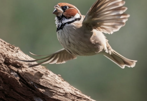 воробей, Иллюстрация нейросети Kandinsky